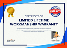 Limited lifetime workmanship warranty certificate