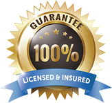 100% guaranteed, licensed and insured logo