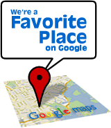 Google Map with location pin and 'We're a favourite place' text